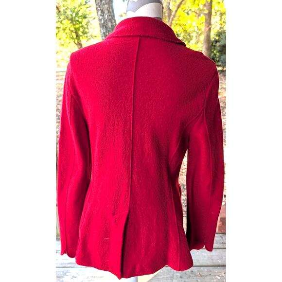 Geiger Vtg Red Button Up Cardigan Blazer Darted Jacket Wool 40 Austria Medium - Picture 3 of 13
